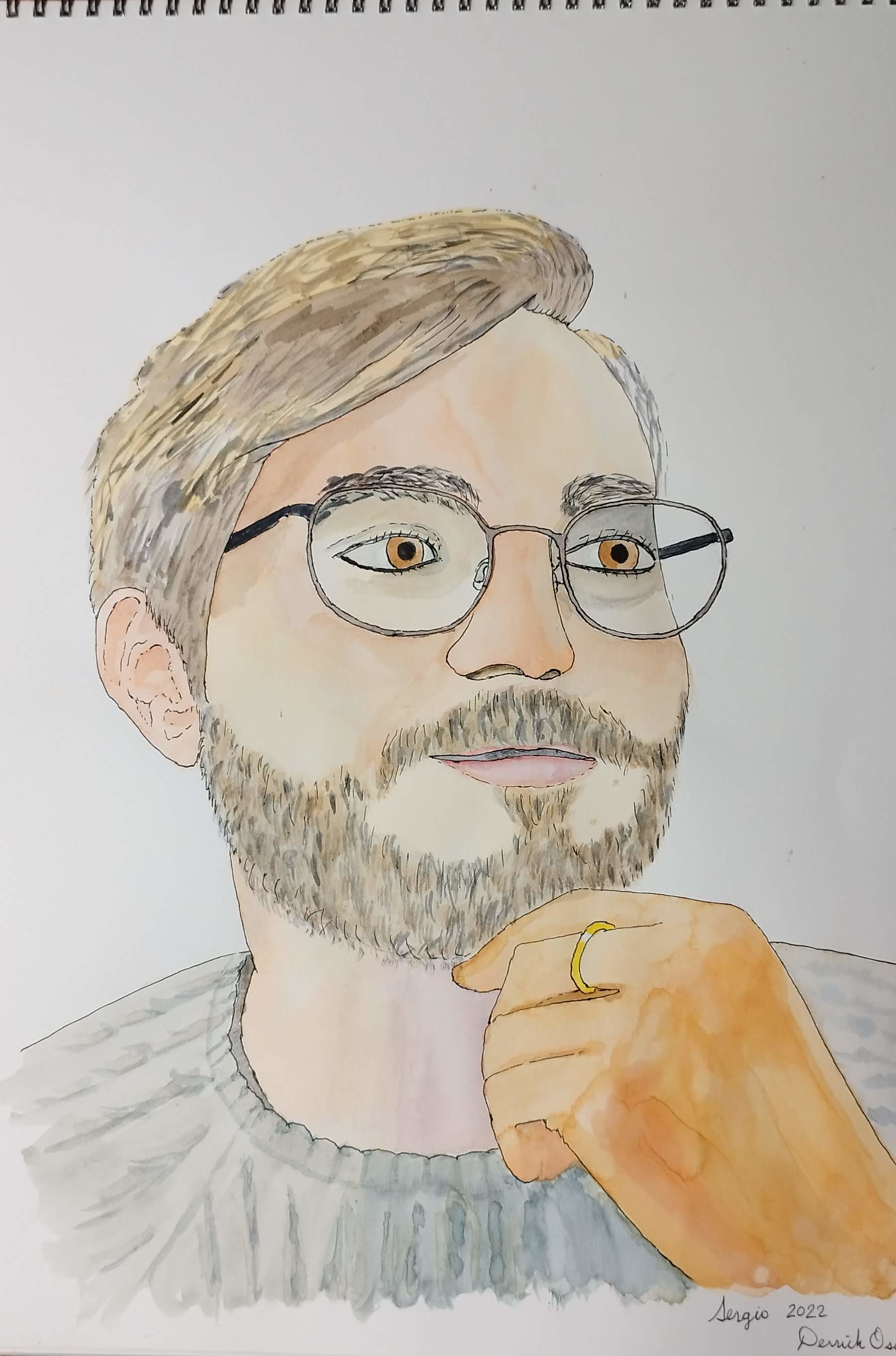 watercolor of Sergio