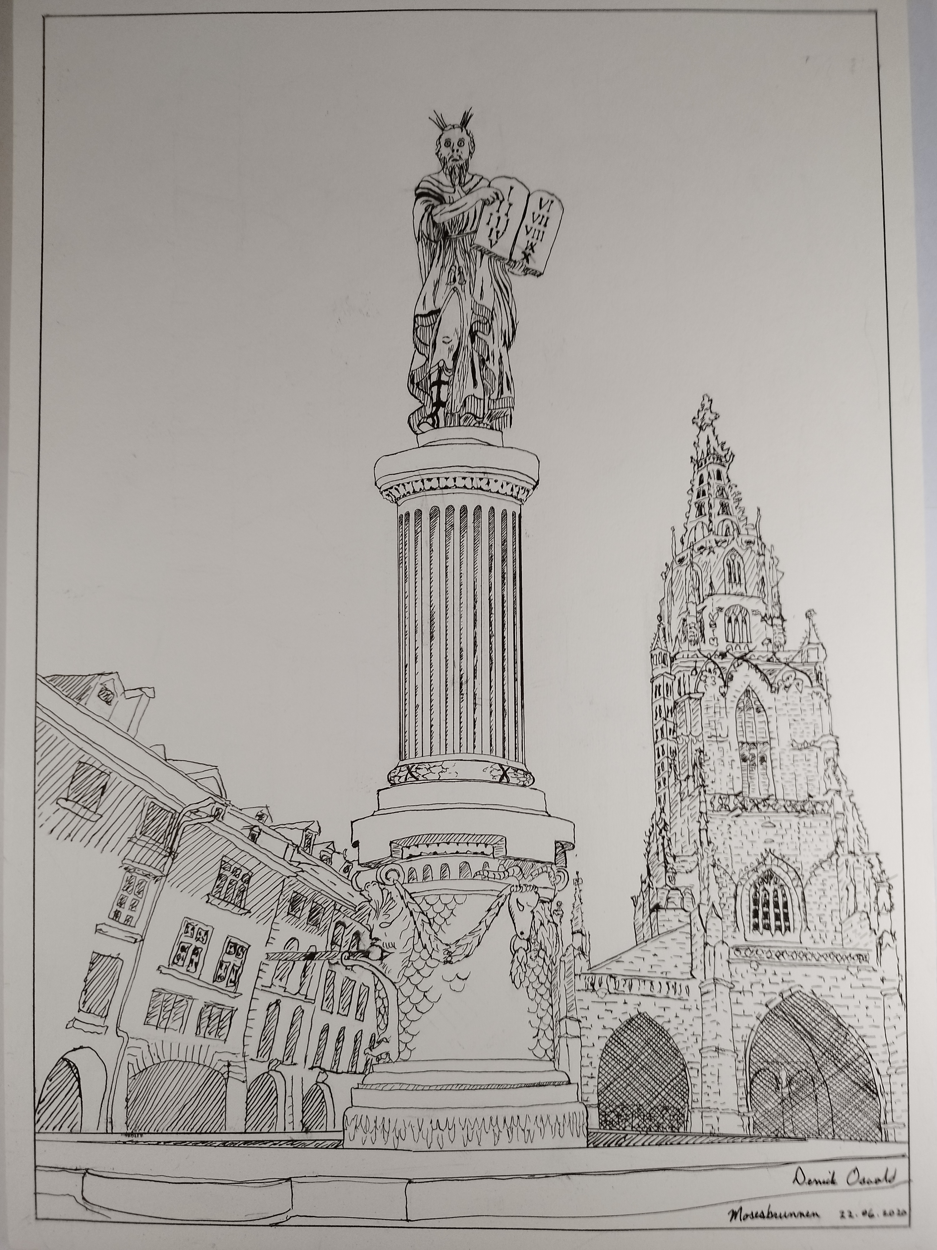 watercolor of mosesbrunnen