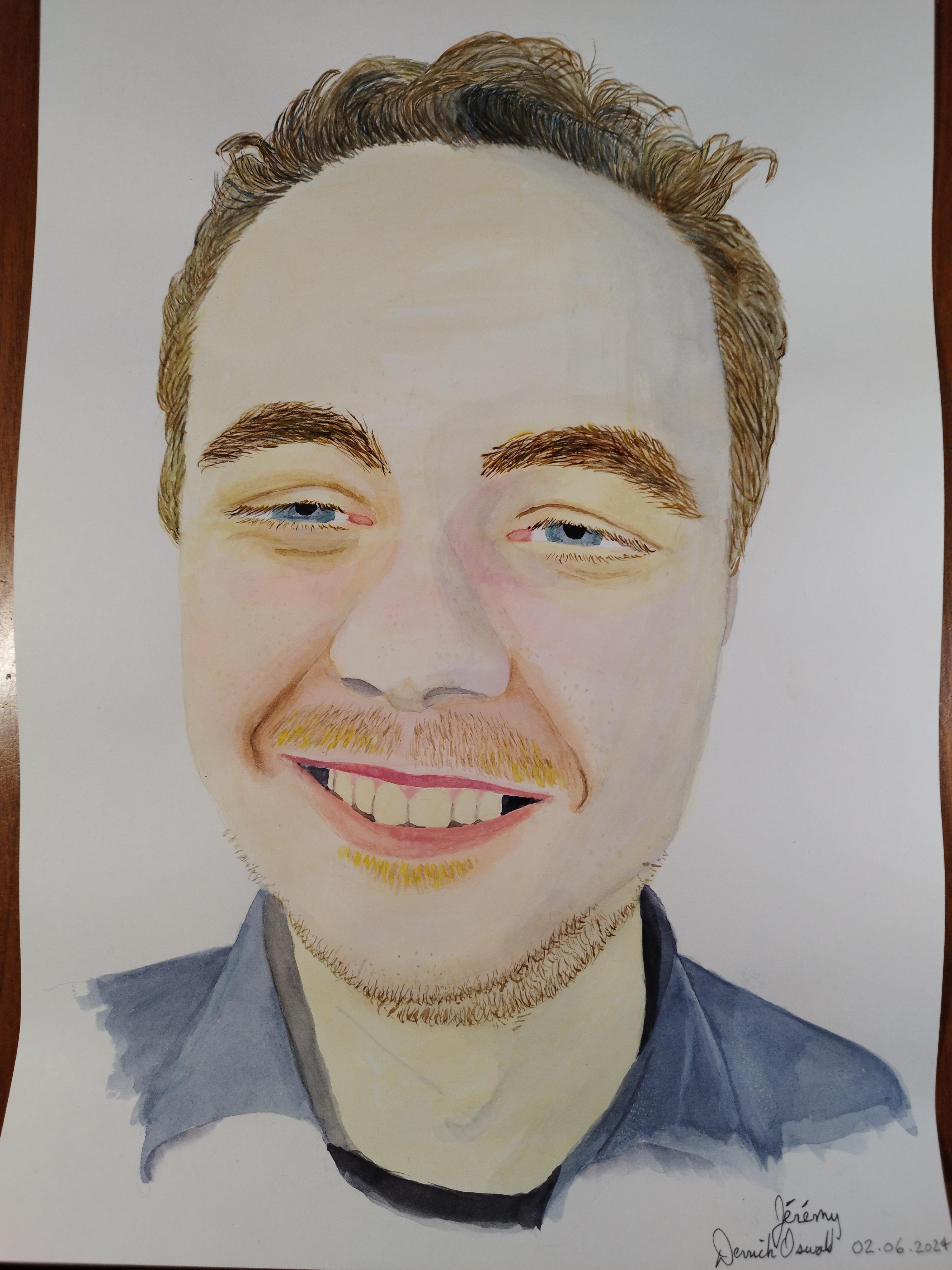 watercolour of Jérémy