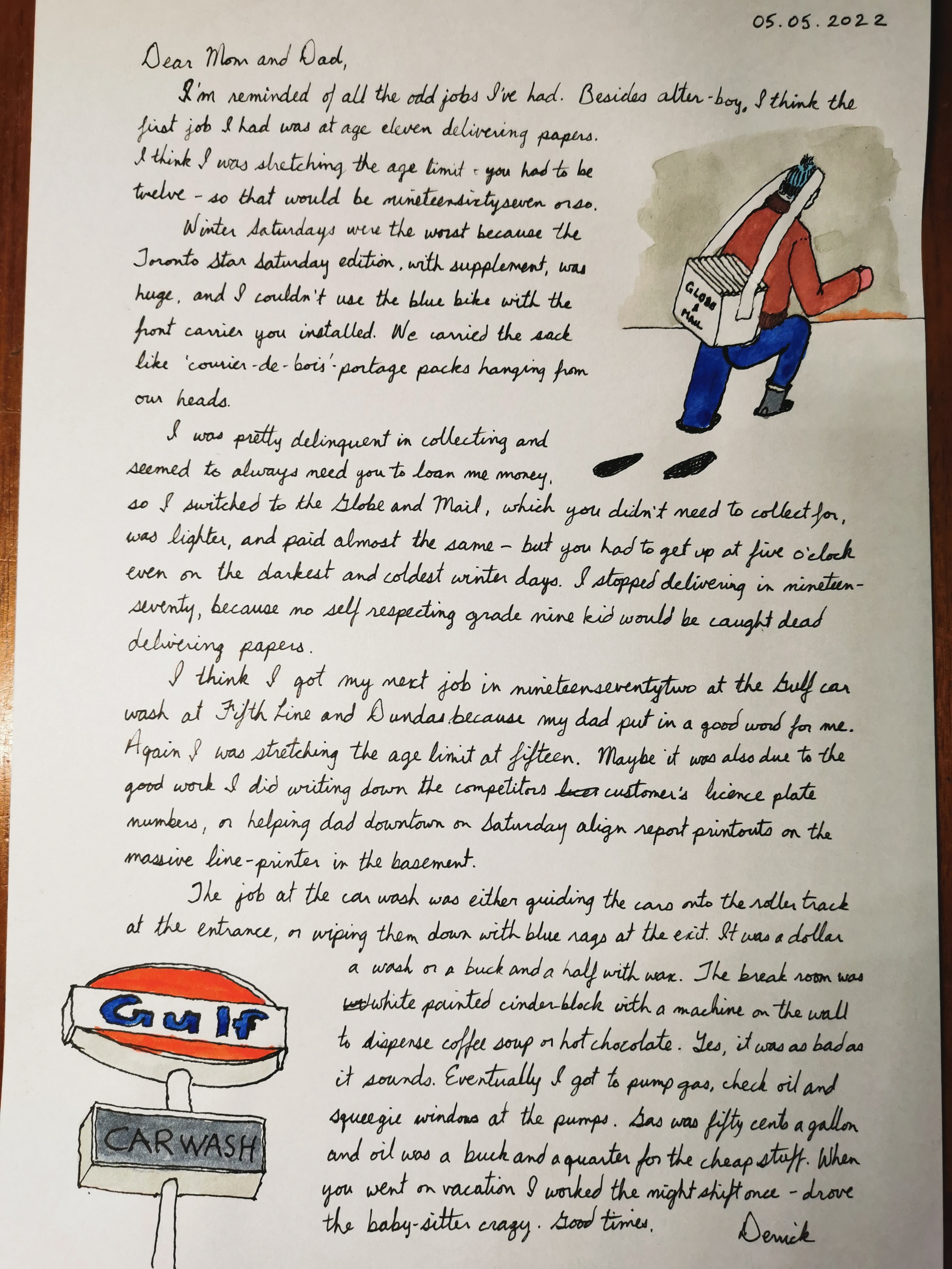 cursive letter about maintenance