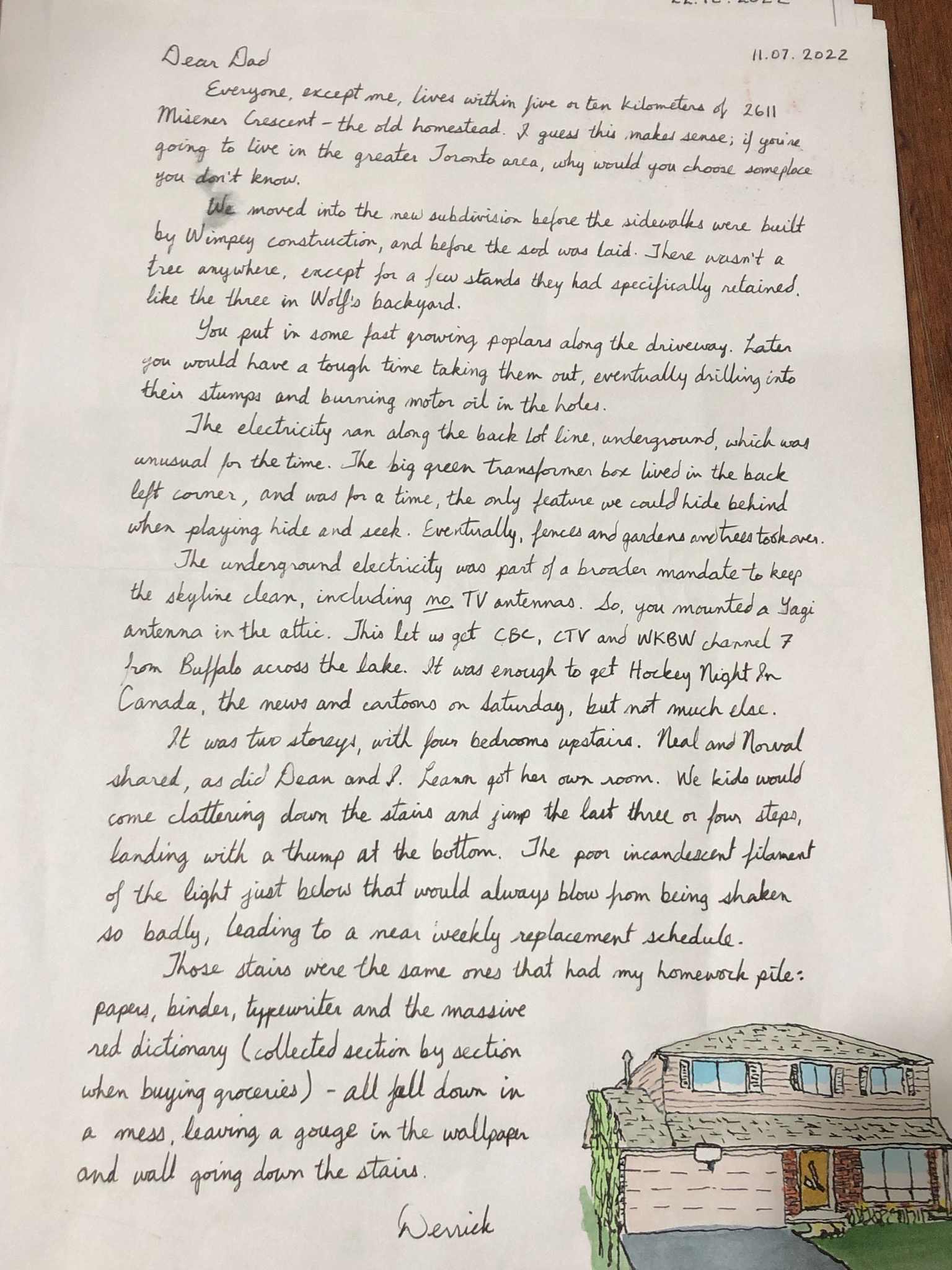 cursive letter about the homestead