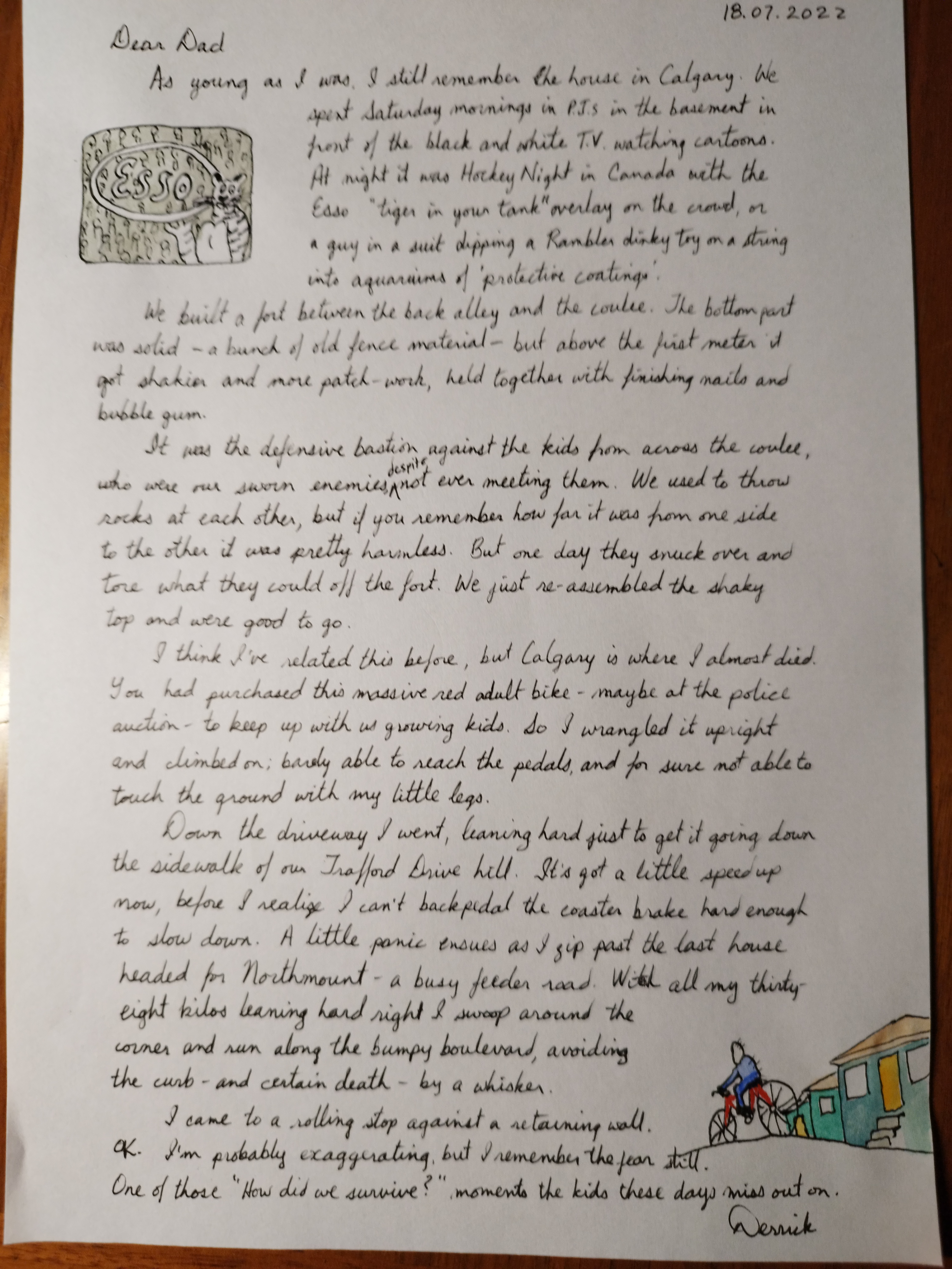 cursive letter about Calgary